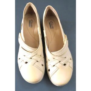 Clarks Collection Women's Evianna Peal Comfort  Mary Jane Leather Beige 9W  NWT